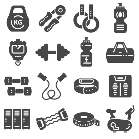 Fitness and Sport vector icons for web and mobileのイラスト素材