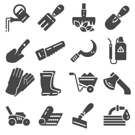 Vectot flat icon set collection - Flower and Gardeningのイラスト素材