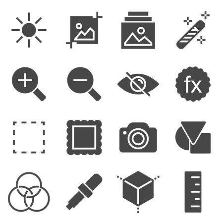 Simple Set of Image Editing Related Vector Icons for Your Designのイラスト素材