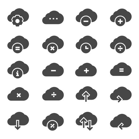 Computer cloud related gray icons. Vector icon set.のイラスト素材