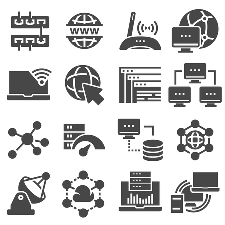 Data analytic and social network icons setのイラスト素材