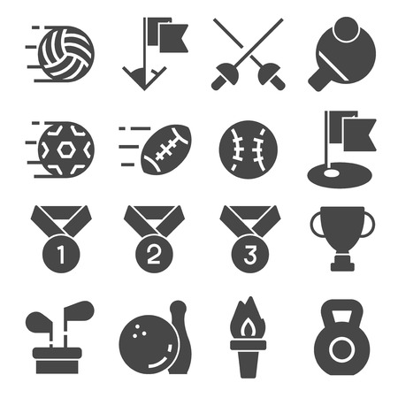 Vector Fitness and Sport icons for web and mobileのイラスト素材