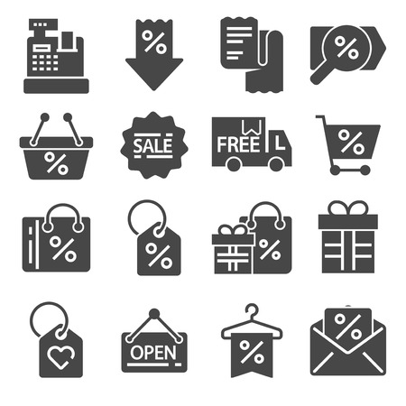 Vector illustrations gray black friday icons set on white backgroundのイラスト素材