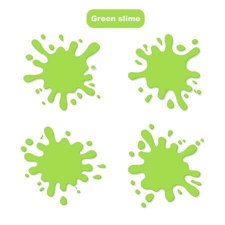 Vector illustration - mucus drips and flows. Abstract green liquid for splash.のイラスト素材