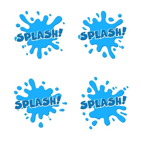 Vector illustration of drops of water splashing. Splash textのイラスト素材