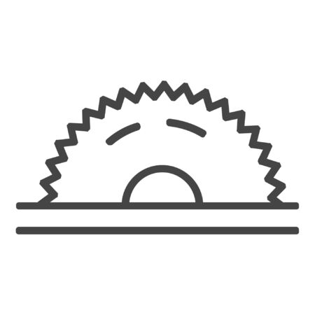 Circular saw line icon on white backgroundのイラスト素材