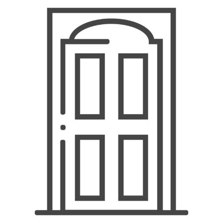 Home door line icon on white backgroundのイラスト素材