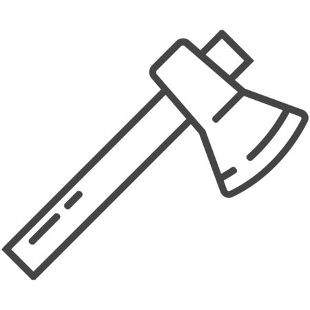 Axe line icons on white backgroundのイラスト素材