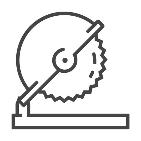 Circus saw line icon on white backgroundのイラスト素材