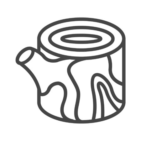 Tree stump line icon on white backgroundのイラスト素材