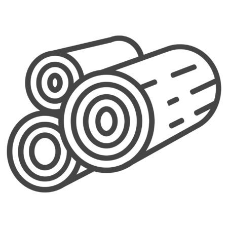 wood log line icon on white backgroundのイラスト素材