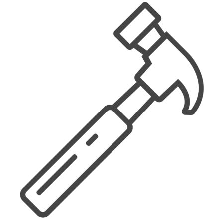 Hammer line icon on white backgroundのイラスト素材