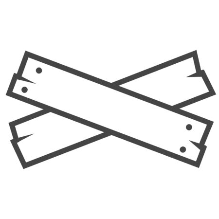 Wood plank line icon on white backgroundのイラスト素材