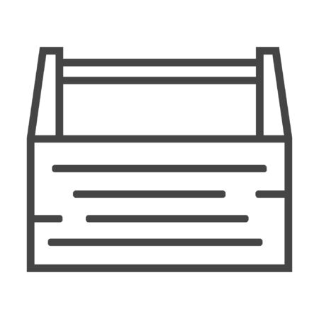Carpentry box line icon on white backgroundのイラスト素材
