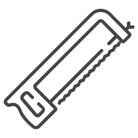 Metal handsaw handsaw line icon on white backgroundのイラスト素材