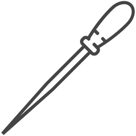 Wood chisels line icon on white backgroundのイラスト素材