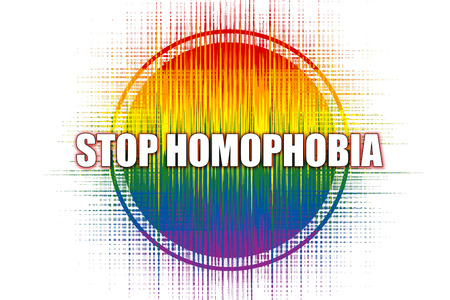 Stop homophobia  on whiteの写真素材