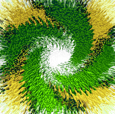 Yellow-green spiral abstractionの写真素材