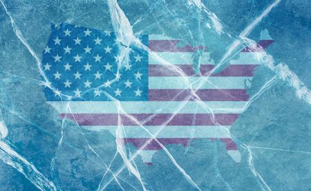 Stock illustration USA flag under iceの写真素材