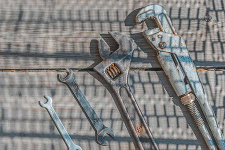 A set of wrenches of different calibers and purposesの写真素材