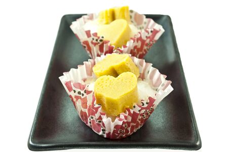 Thai dessert, Sticky rice with steamed custardの写真素材