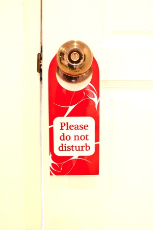 Do not disturb paper on door handle の写真素材