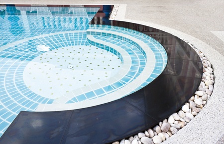 Swimming pool at hotel close up