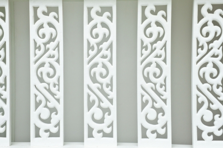 White fence perforated patternの写真素材