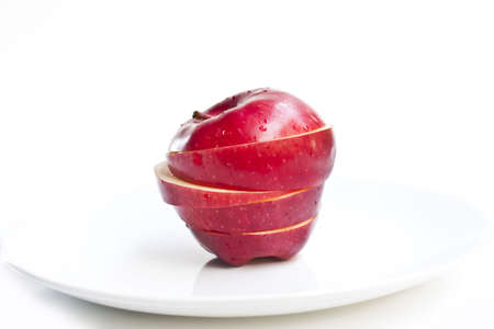 red apple isolated on white の写真素材