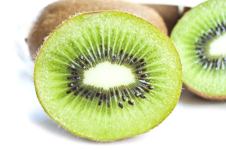 kiwi fruit isolated on white background の写真素材