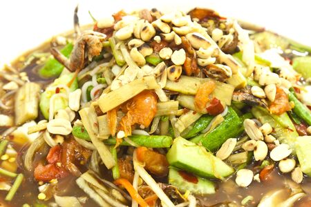 Thai papaya salad also known as Som Tum. の写真素材