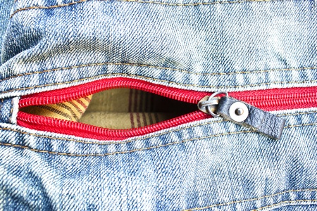 Open jeans houlder bag の写真素材
