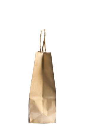 Carrier Paper Bag Brown isolate on white backgroundの写真素材