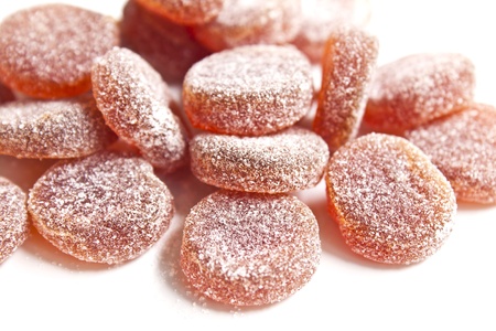 Jellied candies isolated on whiteの写真素材