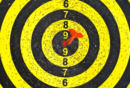 Red dart on the Target の写真素材