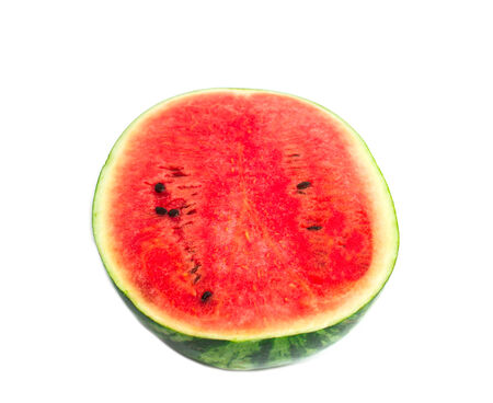 Closeup of watermelon  on white backgroundの写真素材