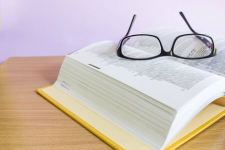Books and black glasses, Vintage 
