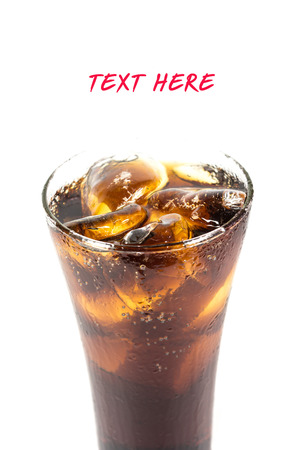 Cola with ice in a glass,Cloesd up の写真素材