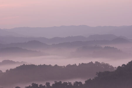 Morning Mist In The Mountainsの写真素材