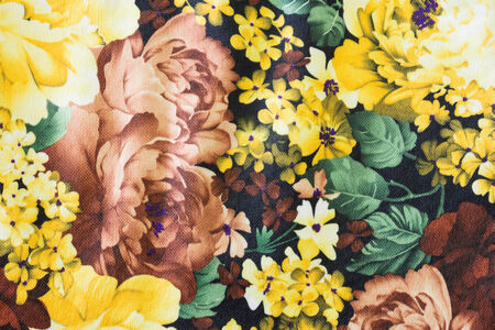 vintage floral fabricの写真素材