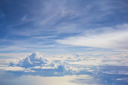clouds. view from the window of an airplane flying in the cloudsの写真素材