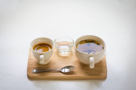 Cup of hot espresso coffeeの写真素材