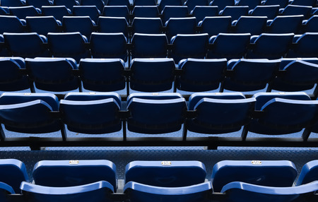 Blue stadium chairs in Thailandの写真素材