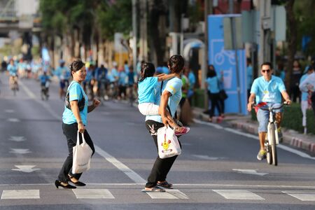 Bangkok, Thailand - 16 August 2015: Bike for Mom, event set by Thai Government to cerebrate birthday of Queen Sirikit. It is a bike cycling in every provinces in Thailand on 16 August 2015.のeditorial素材