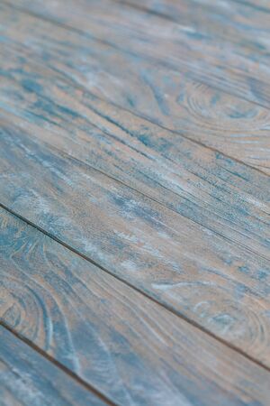 Turquoise blue beige sea colored old vintage wood with boards, Shabby chic France Provence styleの写真素材