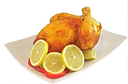 Chicken fried with lemon の写真素材
