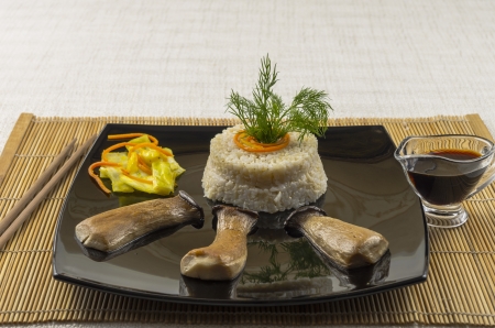 King oyster mushrooms  erindzhi almond abalone, French horn  の写真素材