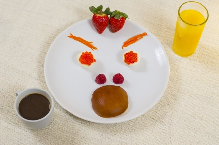 Breakfast with orange juice の写真素材