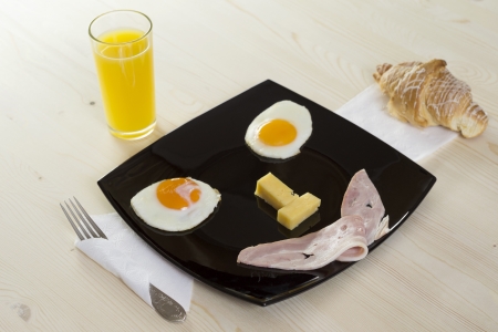 Breakfast with juice - smile の写真素材