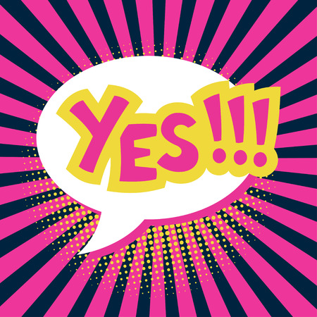 Vector comic sound effect - Yes. Pop art style.のイラスト素材